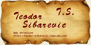 Teodor Šibarević vizit kartica